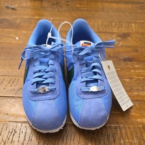 Nike Women's Cortez Textile shoes in the colorway Royal Pulse/Fir